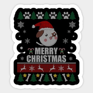 Anime Dog Ugly Christmas Sweater Sticker